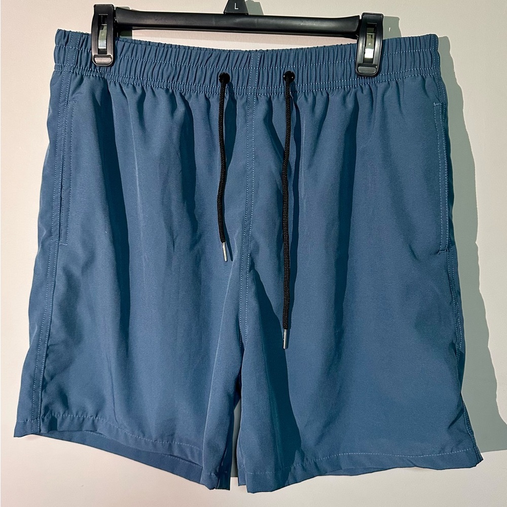 KBVOT Men’s Blue Drawstring Athletic Shorts Size M